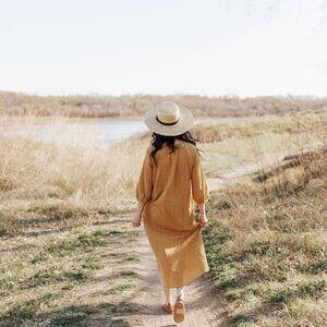 Anthropologie Layla Gauze Midi Maxi Dress Boho Coastal Oversized Peasant Tunic